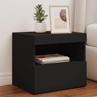 Nachtkastjes met LED-verlichting 2 st 50x40x45 cm zwart