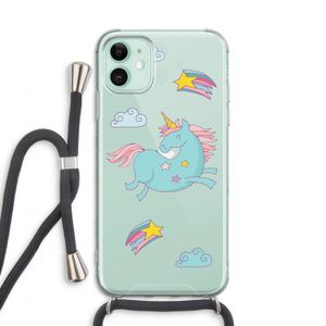 Vliegende eenhoorn: iPhone 11 Transparant Hoesje met koord