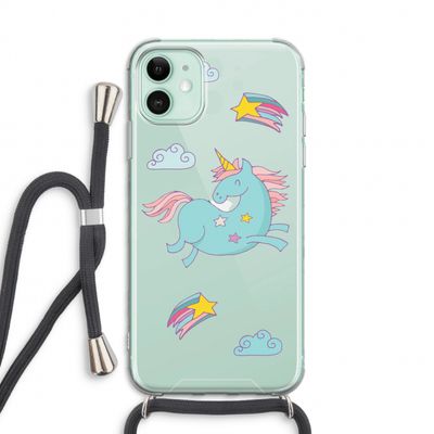 Vliegende eenhoorn: iPhone 11 Transparant Hoesje met koord