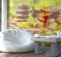 Zen ruimte fotobehang huis stenen met water
