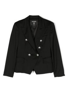 Balmain Kids blazer croisé en laine vierge - Noir