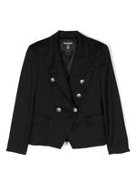 Balmain Kids blazer croisé en laine vierge - Noir - thumbnail