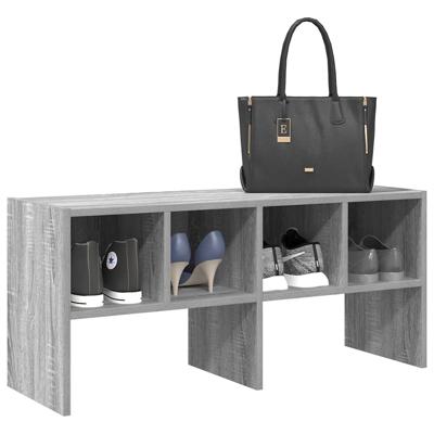 VidaXL Schoenenrek stapelbaar 89,5x30x40 cm grijs sonoma eikenkleurig