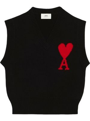 AMI Paris débardeur en maille à logo Ami de Coeur - Noir