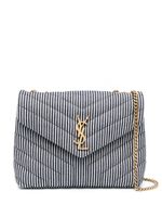 Saint Laurent sac porté épaule Loulou à rayures - Bleu - thumbnail