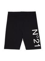 Nº21 Kids short cycliste à logo imprimé - Noir