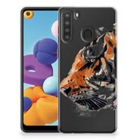 Smartphone hoesje Samsung Galaxy A21 Watercolor Tiger
