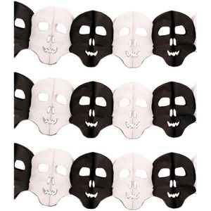 3x Papieren Halloween doodshoofd slingers 6 meter