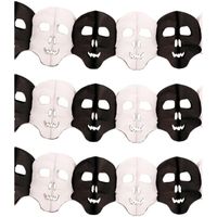 3x Papieren Halloween doodshoofd slingers 6 meter