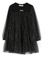 MSGM Kids robe évasée à paillettes - Noir - thumbnail