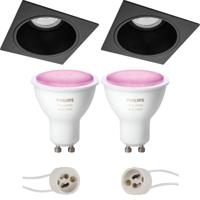 Philips Hue LED Inbouwspot Set GU10 - Mat Zwart - White and Color Ambiance