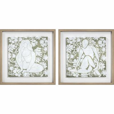 Canvas DKD Home Decor Kristal Canvas Hout MDF 42 x 3 x 42 cm
