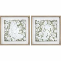 Canvas DKD Home Decor Kristal Canvas Hout MDF 42 x 3 x 42 cm