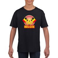 Zwart Belgie supporter kampioen shirt kinderen - thumbnail