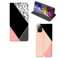Samsung Galaxy M51 Stand Case Zwart Roze Vormen Samsung Galaxy M51 Stand Case Zwart Roze Vormen