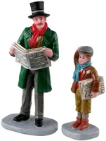 Lemax merry newsboy, set of 2 kerstdorp figuur type 2 Caddington Village 2023