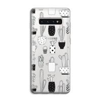 Cactusmotief: Samsung Galaxy S10 4G Transparant Hoesje - thumbnail