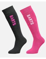 Barts Basic Kinder Sock 2-pack (antracite / Roze) 23-26 Antracite / Fuchsia