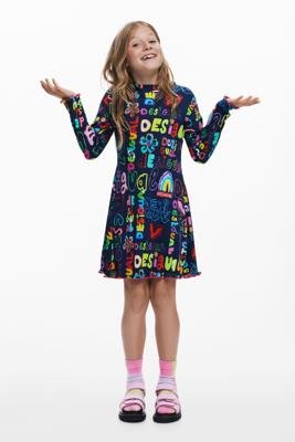 Langarmjurk met lettering - BLUE - 13/14 Langarmjurk met lettering - BLUE - 13/14