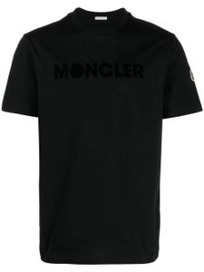 Moncler t-shirt en coton à logo floqué - Noir