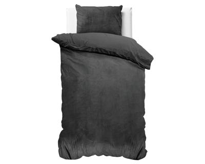 Sleeptime Velvet Uni Dekbedovertrek Antraciet 140 x 220 cm
