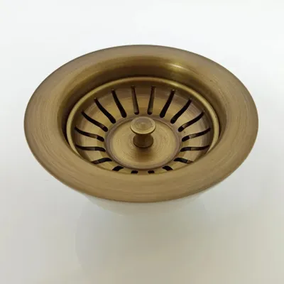 Keukenafvoerplug - 3,5 Inch | Antiek Messing | Gepolijste Afwerking | Koper Keukenafvoerplug - 3,5 Inch | Antiek Messing | Gepolijste Afwerking | Koper