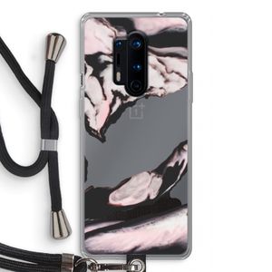 Roze stroom: OnePlus 8 Pro Transparant Hoesje met koord