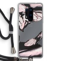 Roze stroom: OnePlus 8 Pro Transparant Hoesje met koord