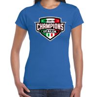 We are the champions Italia / Italie supporter t-shirt blauw voor dames - thumbnail