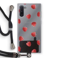 Framboosjes: Samsung Galaxy Note 10 Transparant Hoesje met koord