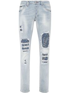 Philipp Plein jean skinny à taille basse - Bleu