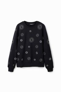 Sweatshirt met geometrische borduursels - BLACK - S