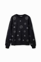 Sweatshirt met geometrische borduursels - BLACK - S