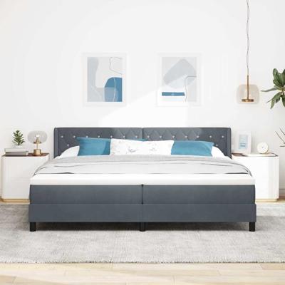 Boxspringbed met Matras Zwart 100x200 cm Fluweel Donkergrijs