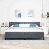 Boxspringbed met Matras Zwart 100x200 cm Fluweel Donkergrijs
