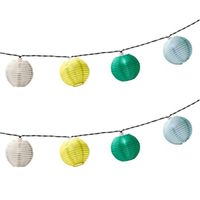 3x stuks solar lampion tuinverlichting/feestverlichting wit, geel, groen, lichtblauw 3.5m - thumbnail