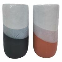 Vaas DKD Home Decor Tricolor 13 x 13 x 25 cm Dolomite (2 Stuks)
