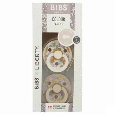 Bibs 1 Fopspeen Duo Liberty Garden Strawber.ivory2