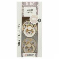 Bibs 1 Fopspeen Duo Liberty Garden Strawber.ivory2