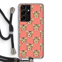 Tijger: Samsung Galaxy S21 Ultra Transparant Hoesje met koord