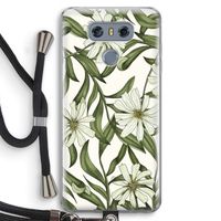 Wit bloemenpatroon: LG G6 Transparant Hoesje met koord