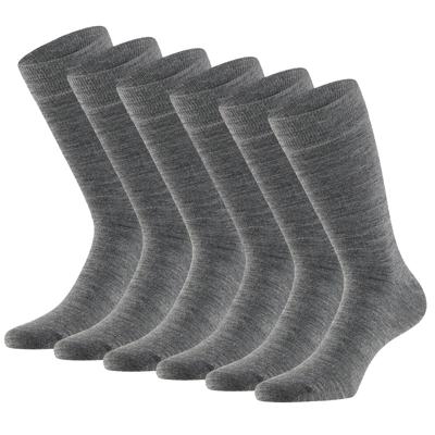 Apollo Merinowollen Sokken 6-pack Medium Grey Melange-35/38
