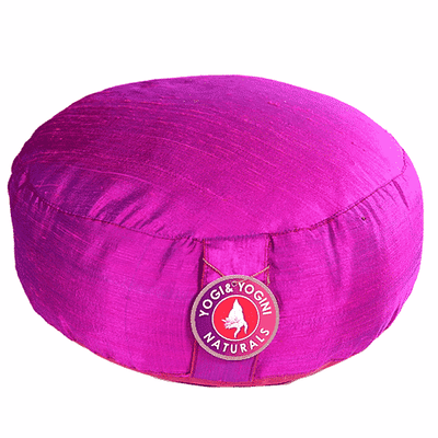 Yogi & Yogini Meditatiekussen Ruwe Zijde Rond Roze - 33 x 16 cm