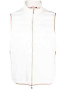 Brunello Cucinelli gilet matelassé à fermeture zippée - Blanc