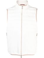 Brunello Cucinelli gilet matelassé à fermeture zippée - Blanc