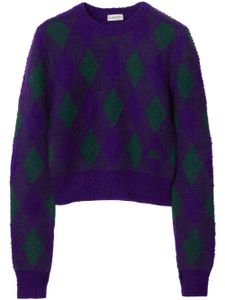 Burberry pull crop en maille losanges - Violet