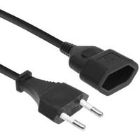 ACT Netsnoer Euro male - Euro female zwart 0,2 m
