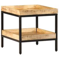 Bijzettafel met plank Bruin 45 x 45 x 45 cm massief mangohout