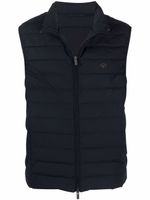 Emporio Armani gilet matelassé à fermeture zippée - Bleu