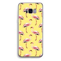Flamingo's geel: Samsung Galaxy S8 Plus Transparant Hoesje